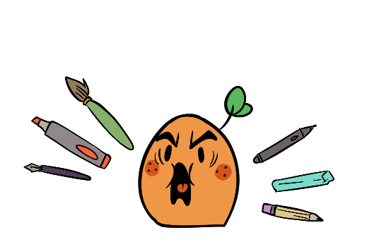 "Commissions Open" Image with character standing under sign